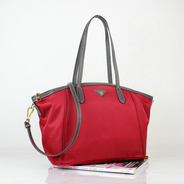 2014 Prada canvas shoulder handbag BR4664 red